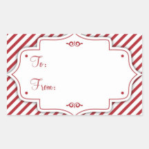 Candy Cane Gift Tag Sticker