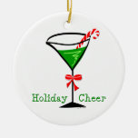 Candy Cane Martini Christmas Tree Ornaments