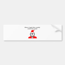 Candy Cane Santa Bumper Sticker