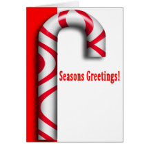 Candy Cane Seasons Greeting Christmas  Card