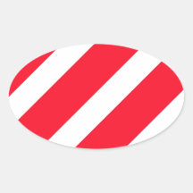 Candy Cane Stripes Oval Sticker
