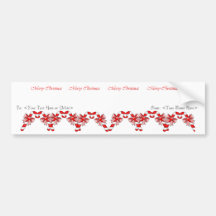 Candy Cane Wine Label Bumper Sticker
