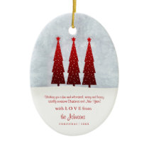 Candy Canes & Christmas Trees Custom Ornament ornaments