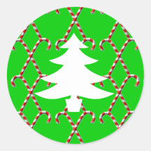 Candy Canes Round Sticker