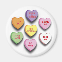 Candy Conversation Hearts Gifts and Apparel Refrigerator Magnet