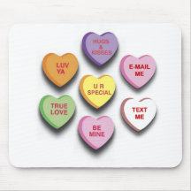 Candy Conversation Hearts Gifts and Apparel Mousemat