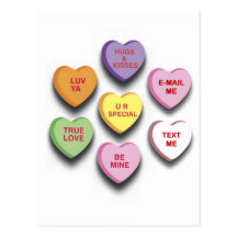 Candy Conversation Hearts Gifts and Apparel Post Cards