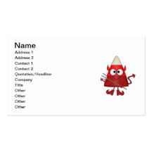 Candy Corn Devil Halloween Business Card