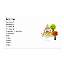 Candy Corn Mummy Halloween Business Card Template