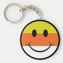 Candy Corn Smiley Key Chain