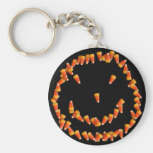 Candy Corn Smiley Keychain