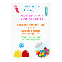 Candy Gumdrop Birthday Invitation