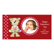 Candy Hearts Valentine's Day Personalised Photo Card