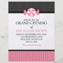 Candy Shop Grand Opening Announcement Flyers