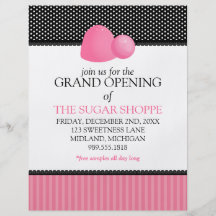 Candy Shop Grand Opening Announcement Flyers