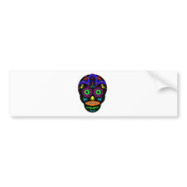 Candy Skull (Multi-coloured) bumper stickers
