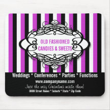 Candy stripe vintage monogram mousepad