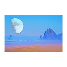 Cannon Beach Moon Gallery Wrap Canvas