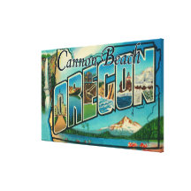 Cannon Beach, Oregon - Large Letter Scenes Canvas Prints