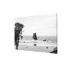 Cannon Beach, Oregon Scene with The Needles Stretched Canvas Prints