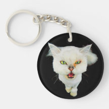 Cantankerous, cute crazy cat keychains