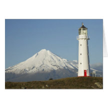 Cape Egmont Lighthouse and Mt Taranaki / Mt Greeting Cards