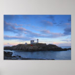 Cape Neddick Nubble Lighthouse Twilight Print