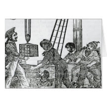 Captain Avery receiving three chests of Treasure Cards
