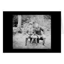 Captain Custer with a Confederate Prisoner 1862 Greeting Card