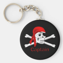 Captain Pirate Skull & Crossbones Keychain 2