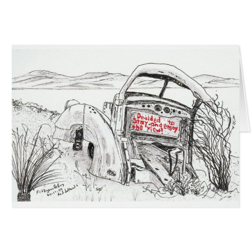 Car enjoying the view cards