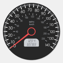 CAR SPEEDOMETER ROUND STICKERS