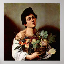 Caravaggio-Boy with fruit basket Posters