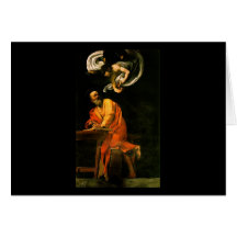 Caravaggio The Inspiration Of Saint Matthew Greeting Cards