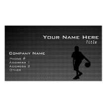 Carbon Fibre look Basketball Player Business Card Templates