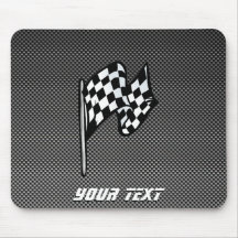 Carbon Fibre look Chequered Flag Mouse Pad