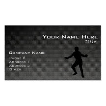 Carbon Fibre look Fencing Silhouette Business Card