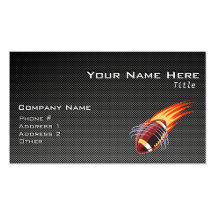 Carbon Fibre look Flaming Football Business Card Template