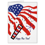 Card - American Flag New Year