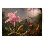 Card:  Orchid and Hummingbirds