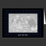 Card Template - Blue & Black Plaid Border cards