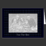 Card Template - Blue & Black Plaid Border cards
