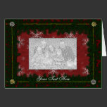 Card Template - Christmas Pine & Bows cards