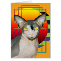 Card | Vamp Sphynx Cat (Orange)