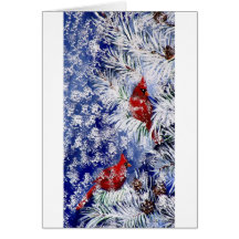 Cardinals In Snow