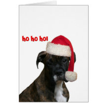 Cards:  Boxer Pup Santa