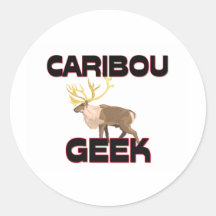 Caribou Geek Round Sticker