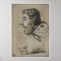 Caricature of Jules Didier, Butterfly Man, Monet Poster