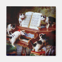 Carl Reichert Kittens Playing Piano Fridge Magnet