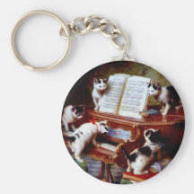 Carl Reichert Kittens Playing Piano Key Chain